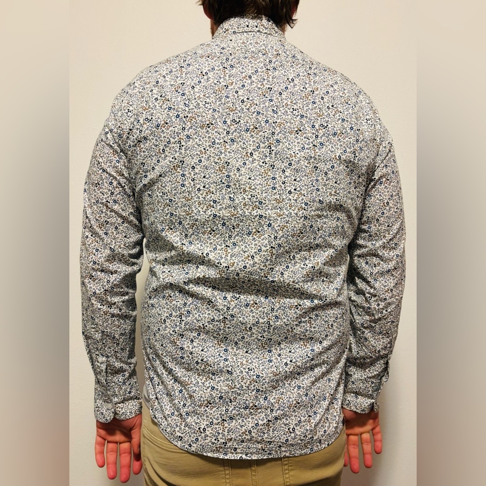 J. Crew slim flex casual shirt in white floral - Picture 5 of 5